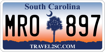 SC license plate MRO897