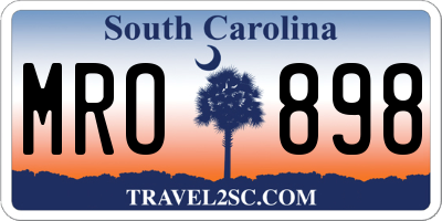 SC license plate MRO898