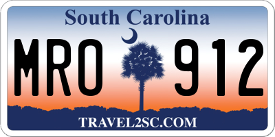 SC license plate MRO912