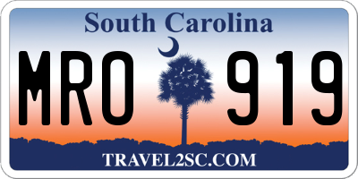 SC license plate MRO919