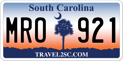 SC license plate MRO921