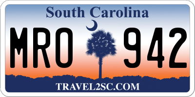 SC license plate MRO942