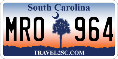 SC license plate MRO964