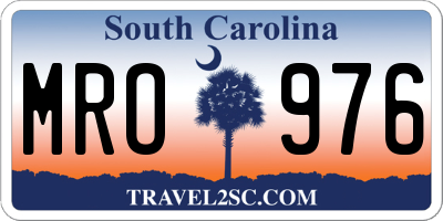 SC license plate MRO976