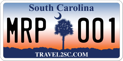 SC license plate MRP001