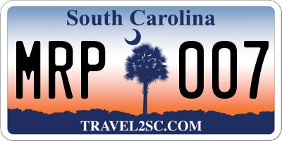 SC license plate MRP007