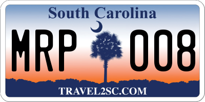 SC license plate MRP008
