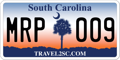 SC license plate MRP009