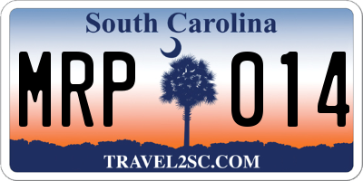SC license plate MRP014