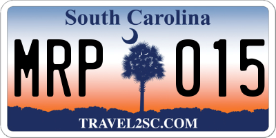 SC license plate MRP015