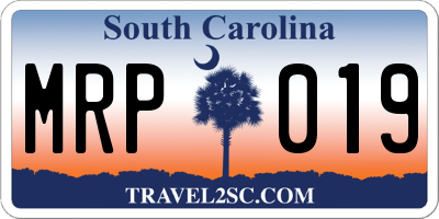 SC license plate MRP019