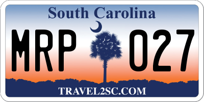 SC license plate MRP027