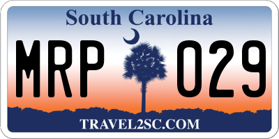 SC license plate MRP029