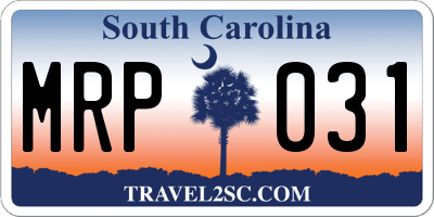 SC license plate MRP031