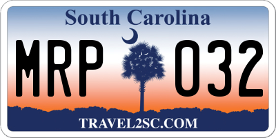 SC license plate MRP032