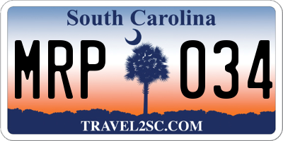 SC license plate MRP034