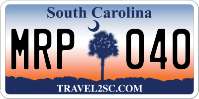 SC license plate MRP040