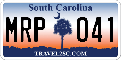 SC license plate MRP041