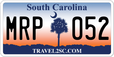 SC license plate MRP052