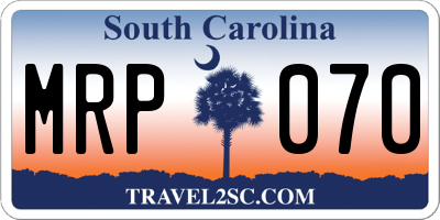 SC license plate MRP070
