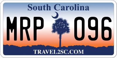 SC license plate MRP096