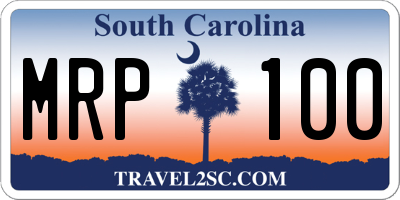 SC license plate MRP100