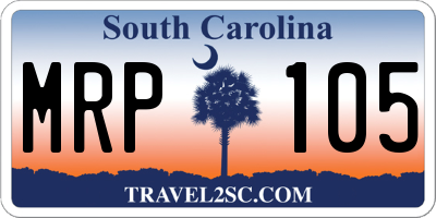 SC license plate MRP105