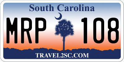 SC license plate MRP108