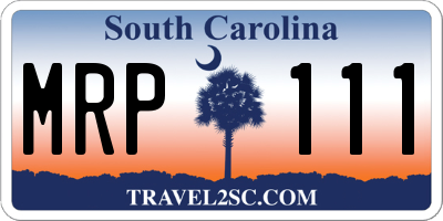 SC license plate MRP111