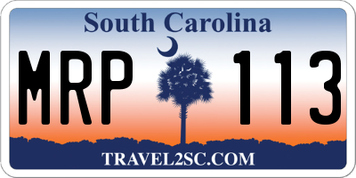 SC license plate MRP113