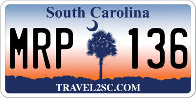SC license plate MRP136