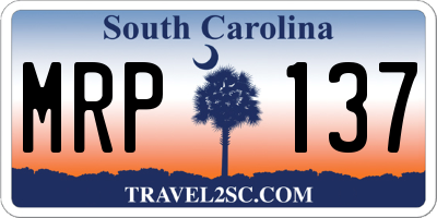 SC license plate MRP137