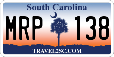 SC license plate MRP138