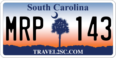 SC license plate MRP143