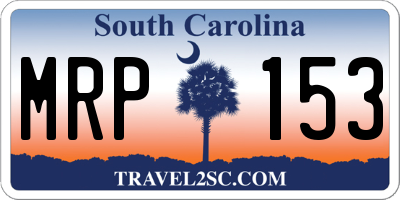 SC license plate MRP153
