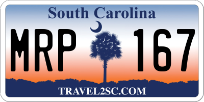 SC license plate MRP167