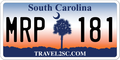 SC license plate MRP181