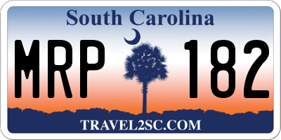 SC license plate MRP182