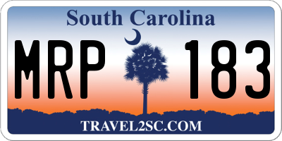 SC license plate MRP183