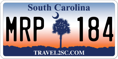 SC license plate MRP184