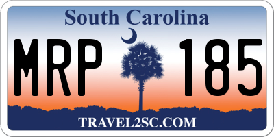 SC license plate MRP185