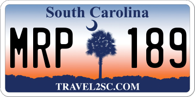 SC license plate MRP189