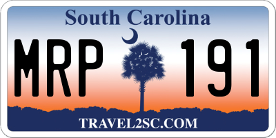 SC license plate MRP191