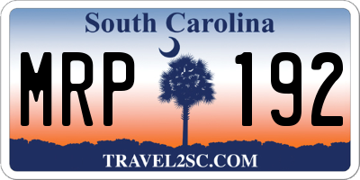 SC license plate MRP192
