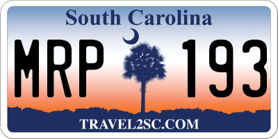 SC license plate MRP193