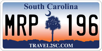 SC license plate MRP196