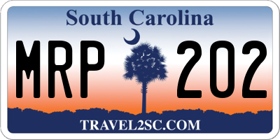 SC license plate MRP202