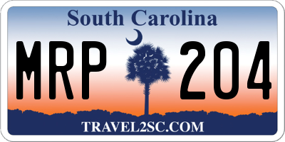SC license plate MRP204