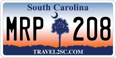 SC license plate MRP208
