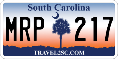 SC license plate MRP217